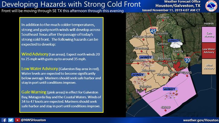 Developing Hazards with Strong Cold Front